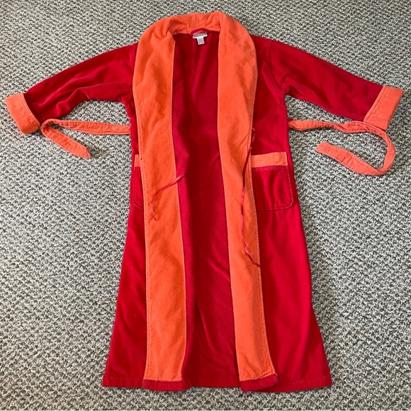 Vintage Intimate Essentials Oversized Heavy Turkish Cotton Bath Robe - Orange - Picture 4 of 11